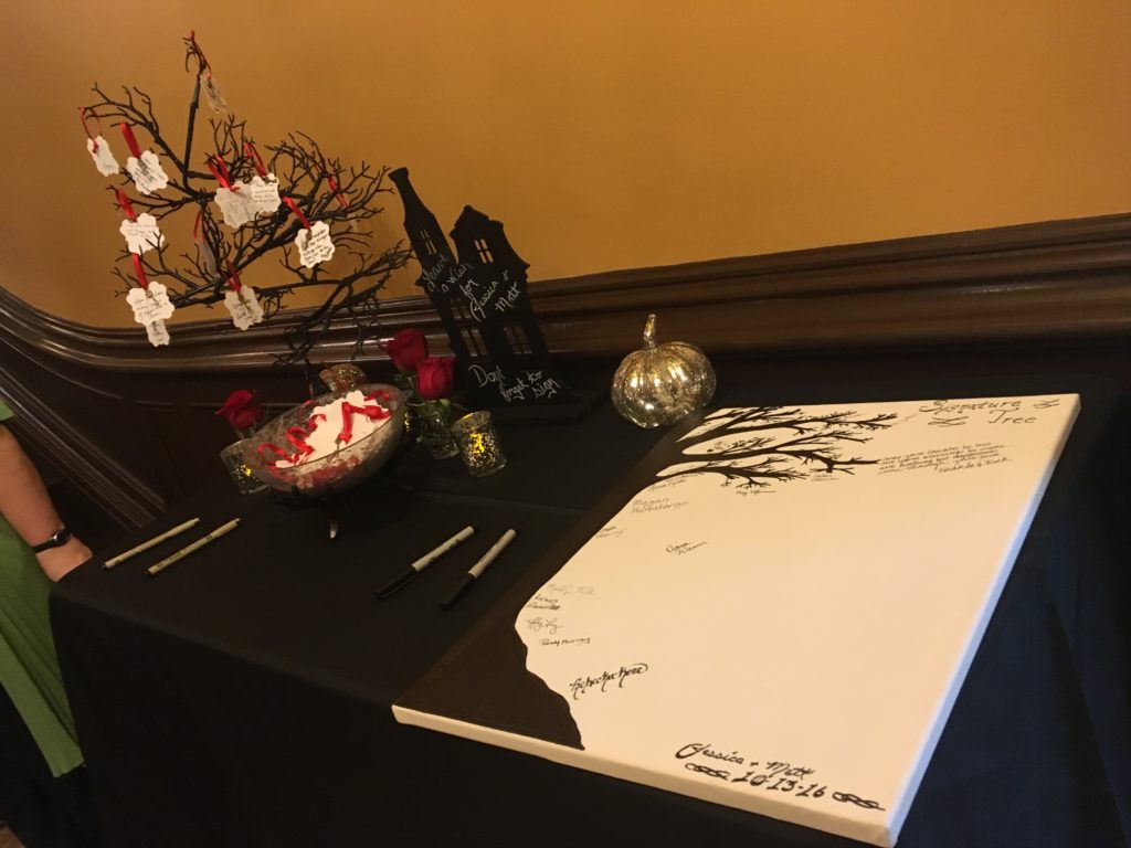 Guest book canvas and wishing tree