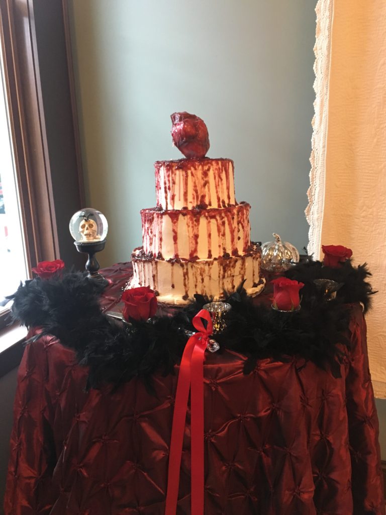 Edgar Allen Poe themed wedding cake