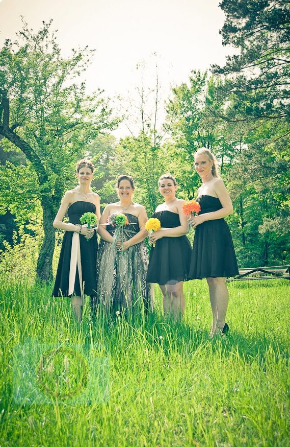 Bride and bridesmaids