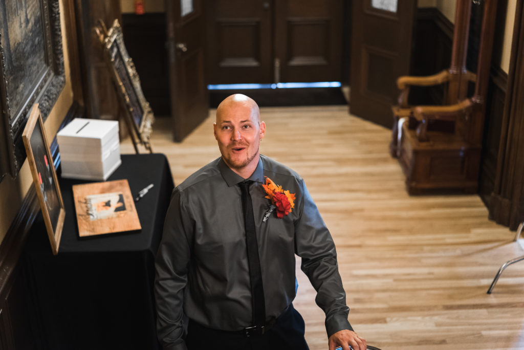 Groom reaction to seeing bride