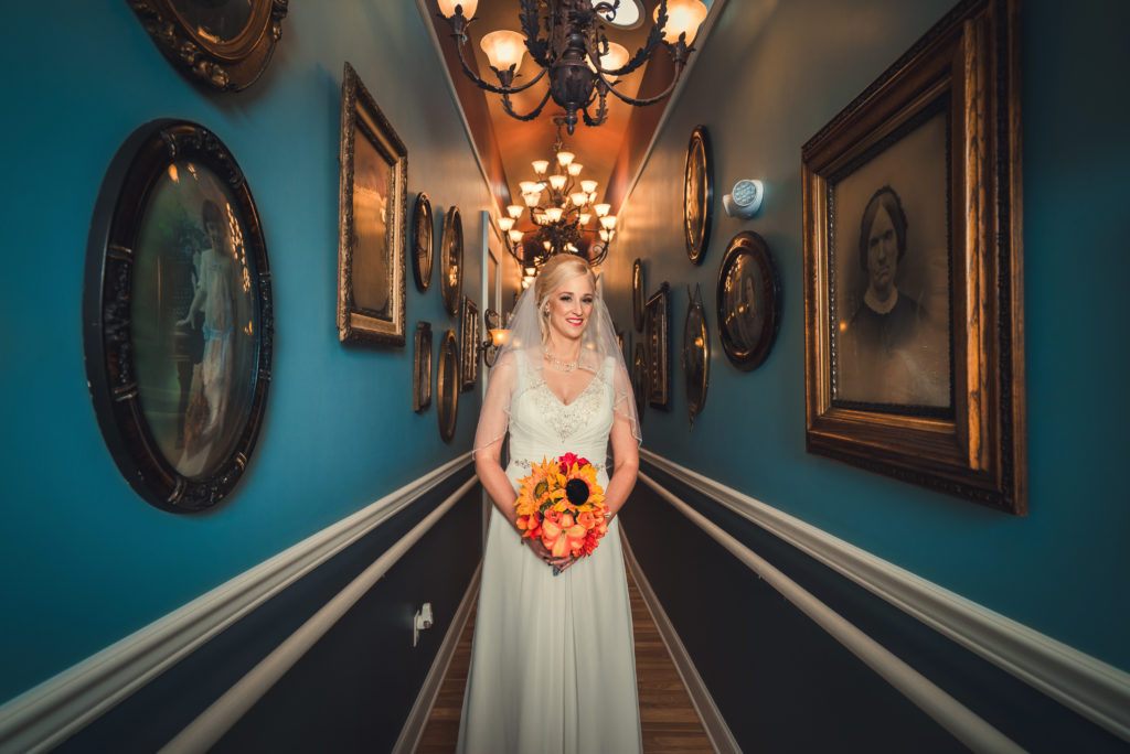 bride in hallway