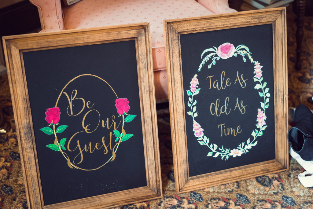 Signs at wedding