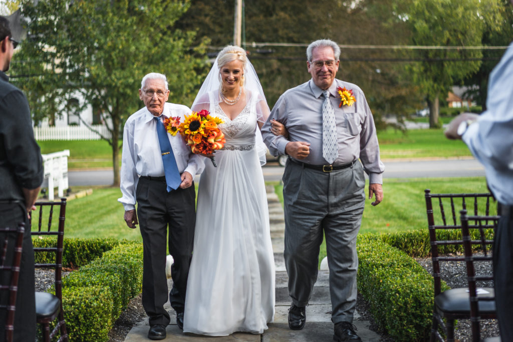 bride, father and grandfather