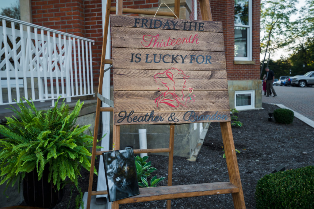 Welcome sign at wedding