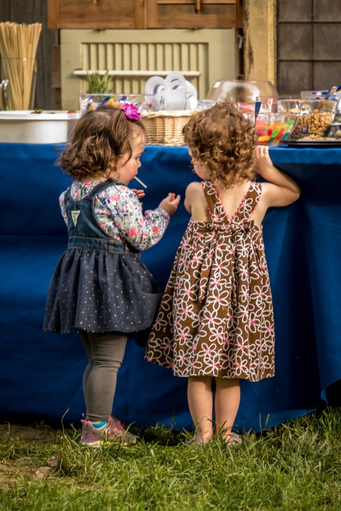 two little girls at candy bar