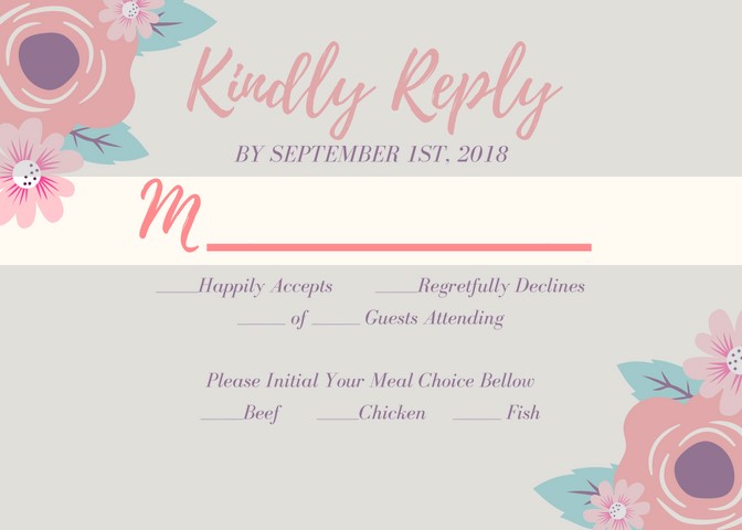 Cleveland wedding coordinator RSVP card