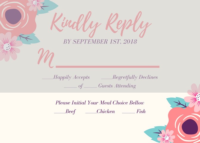 Cleveland wedding coordinator RSVP card