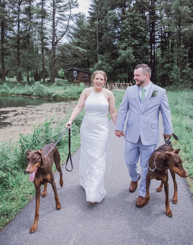 cleveland wedding planner bride and groom and dogs